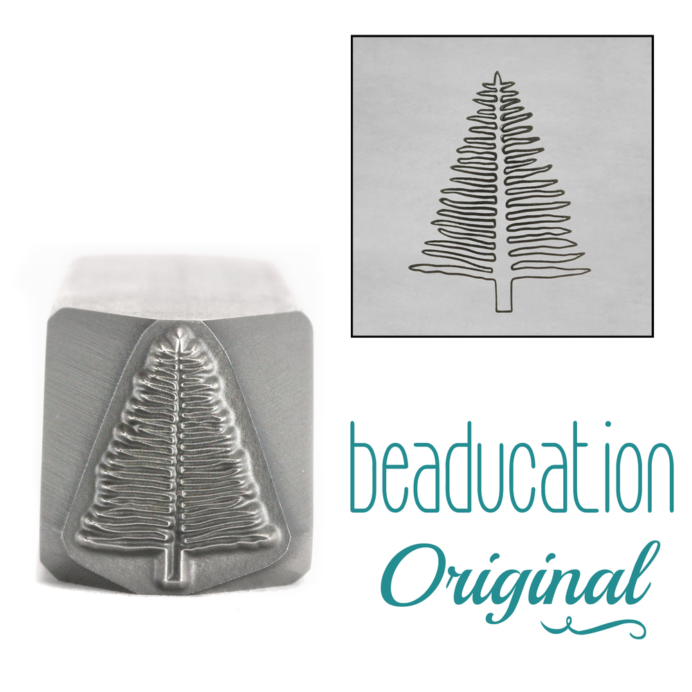 Metal Stamping Tools Evergreen Tree Metal Design Stamp, 14mm - Beaducation Original